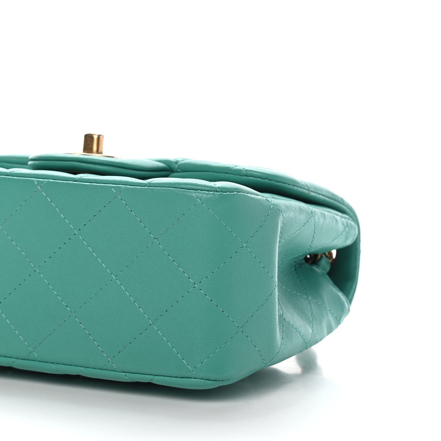 Lambskin Quilted Mini Square Flap Green