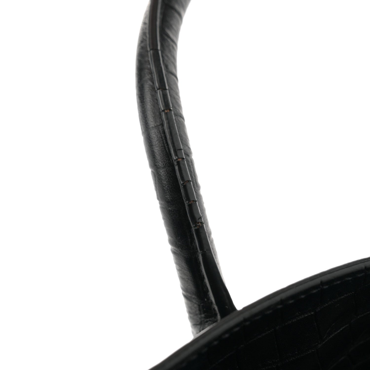 Saint Laurent Calfskin Crocodile Embossed Small Supple Sac de Jour Black 11 of 11