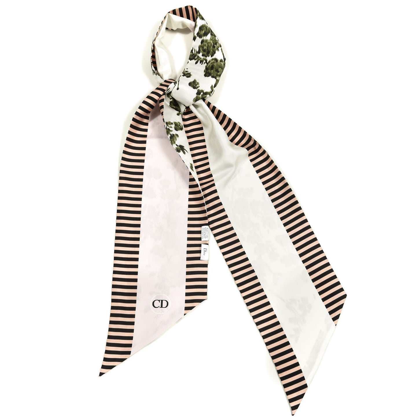 Silk Mitzah Scarf White Multicolor