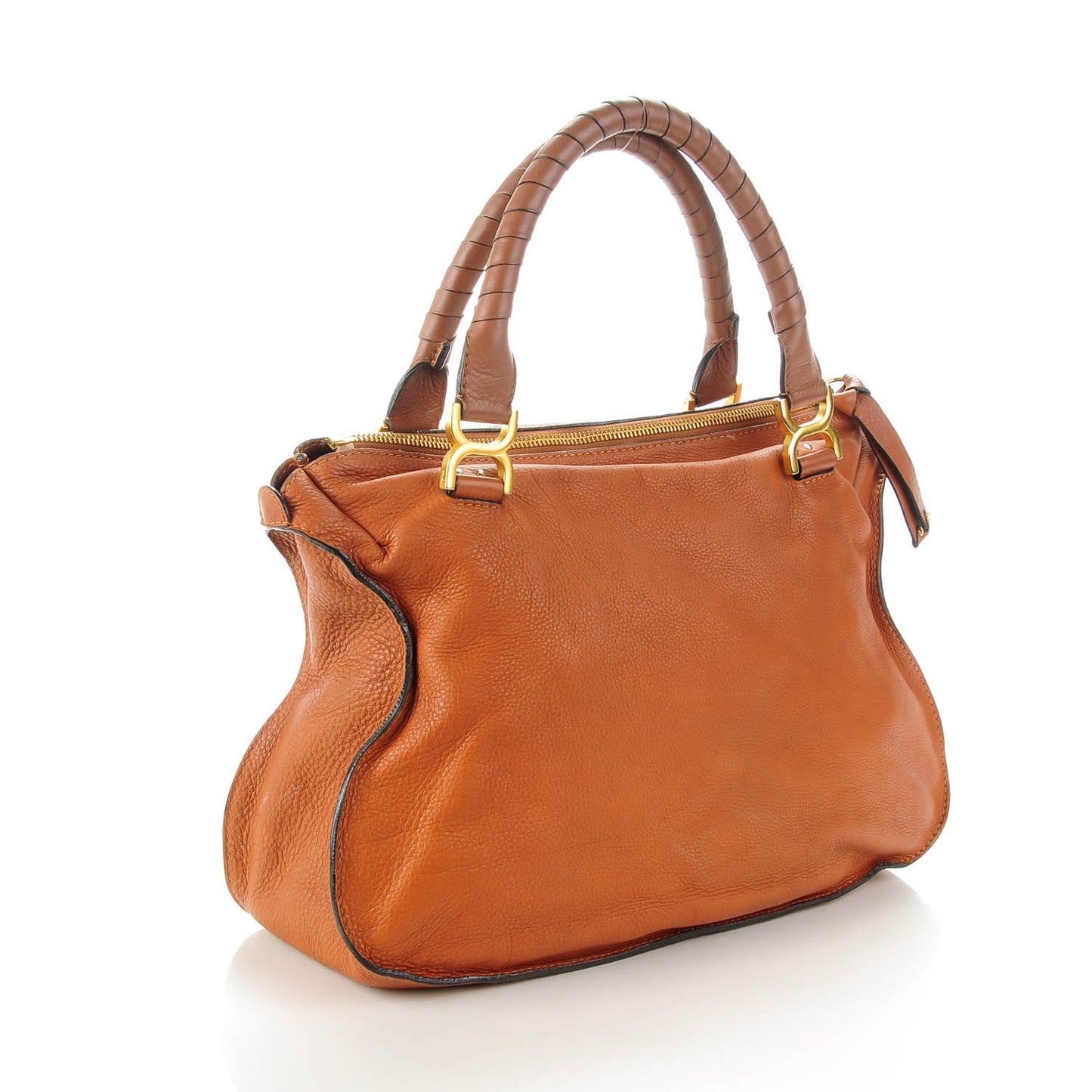 Calfskin Large Marcie Satchel Tan