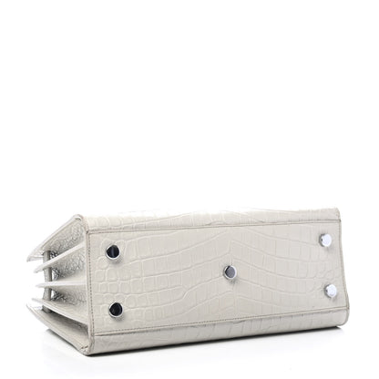Saint Laurent Calfskin Crocodile Embossed Baby Sac De Jour Gris Perle 3 of 4