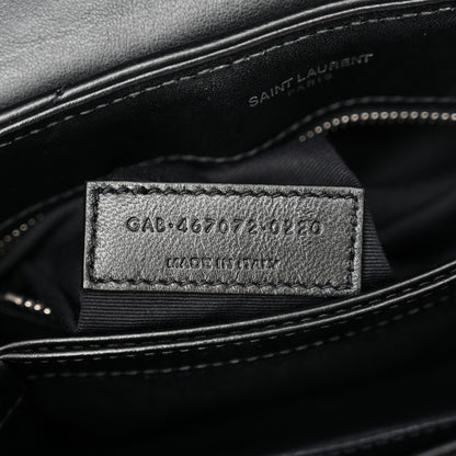 Saint Laurent Calfskin Y Quilted Monogram Toy Loulou Crossbody Bag Black 7 of 11
