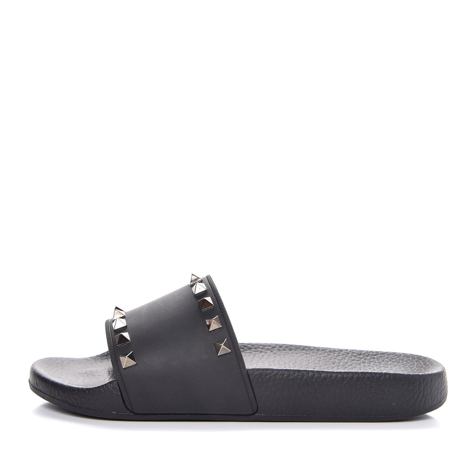 Rubber Rockstud Slide Sandals 37 Black