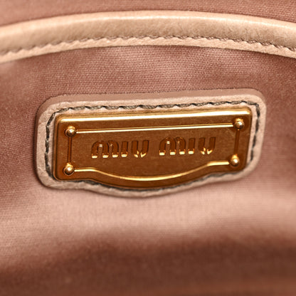 Miu Miu Vitello Shine Double Zip Tote Cammeo 6 of 15