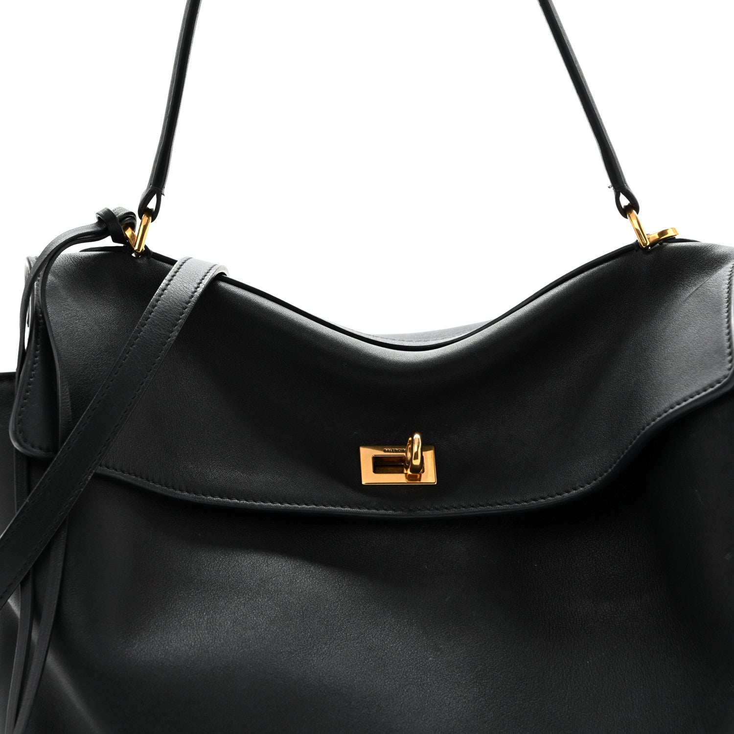 Balenciaga Natural Smooth Calfskin Medium Rodeo Top Handle Handbag Black 7 of 13