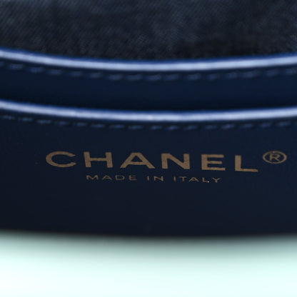 Chanel Lambskin Resin Elegant Chain Vanity Case Light Blue 6 of 10