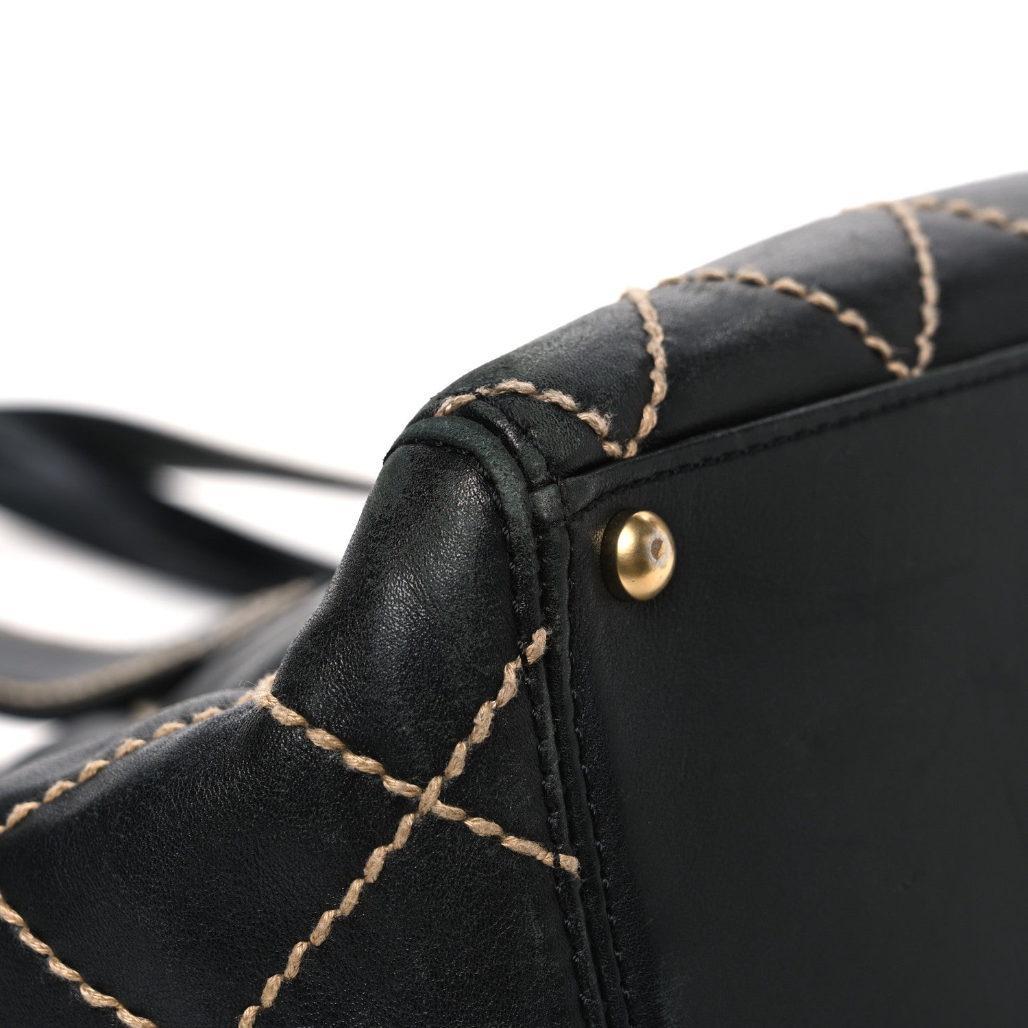 Chanel Calfskin Contrast Stitch Surpique Tote Black 11 of 11