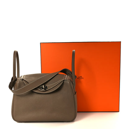 Hermes Taurillon Clemence Lindy 26 Etoupe 17 of 17