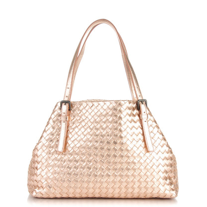 Bottega Veneta Metallic Grosgrain Intrecciato Medium A Shape Seamless Tote Rose Gold 1 of 8