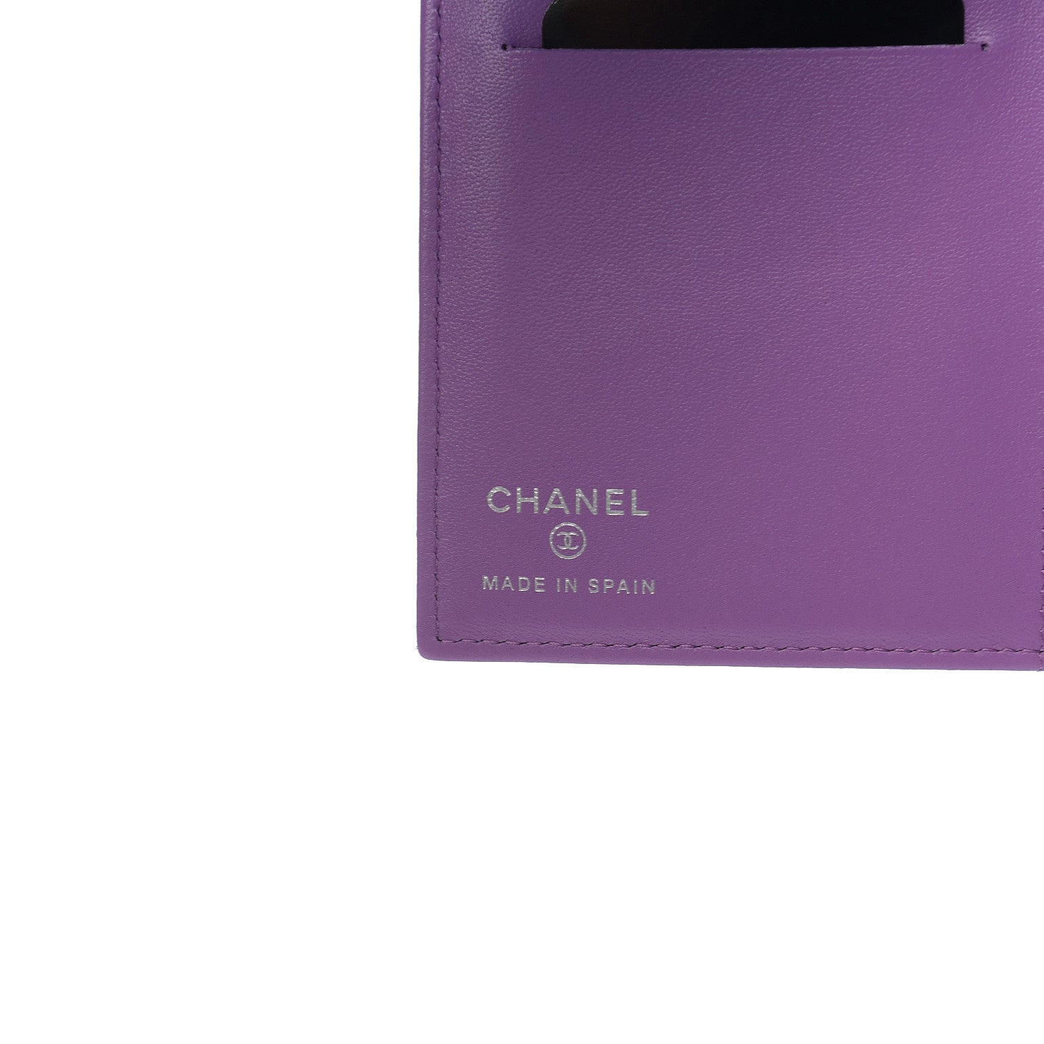 Chanel Lambskin Quilted Passport Holder Purple 5 of 7