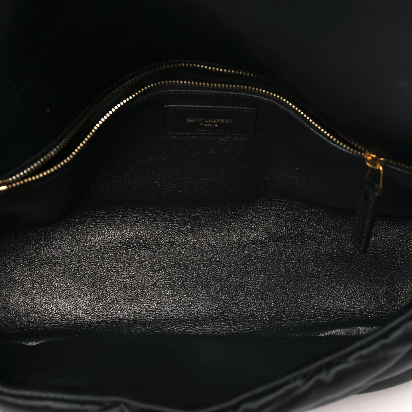 Satin Quilted Sade Puffer Envelope Clutch Black