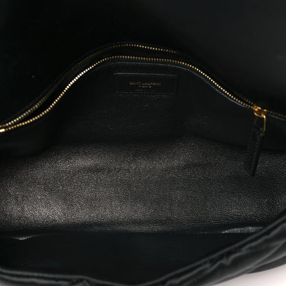 Saint Laurent Satin Quilted Sade Puffer Envelope Clutch Black 5 of 10