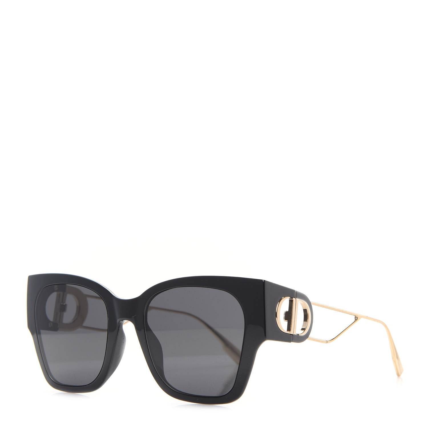Christian Dior Rectangular 30 Montaigne 1 Sunglasses Black Gold 1 of 7