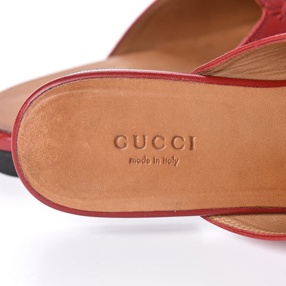 Gucci Malaga Kid Womens Princetown Slippers 37.5 Hibiscus Red 9 of 17