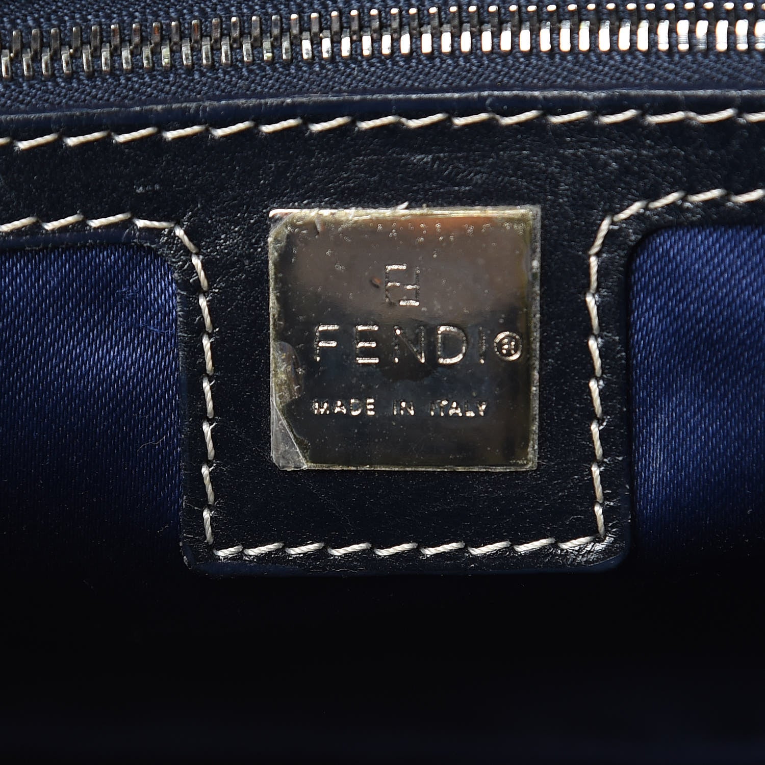 Fendi Zucchino Mama Baguette Navy 6 of 13