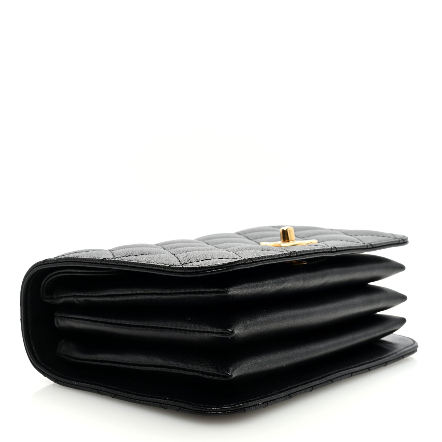 Caviar Quilted Mini Top Handle Flap Black