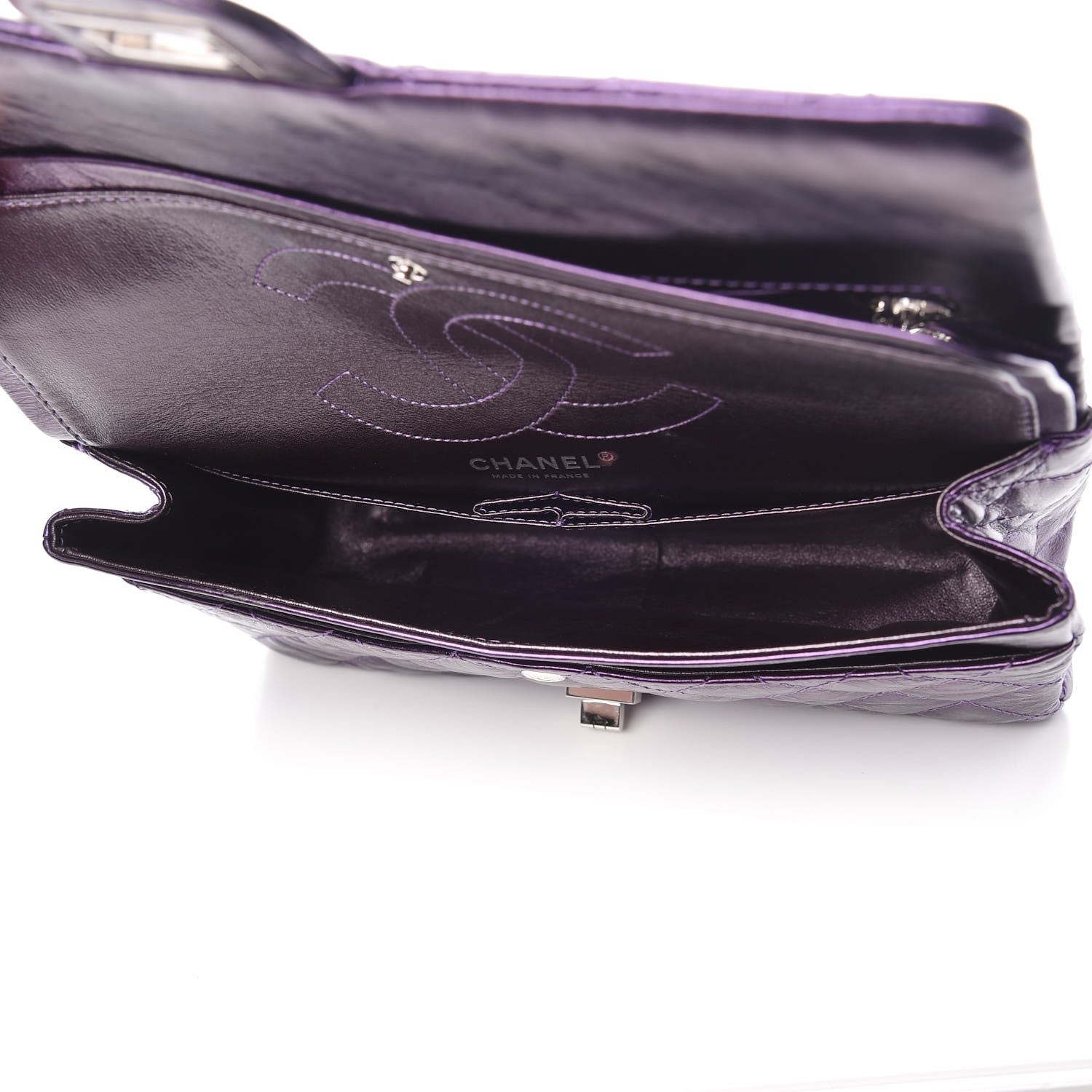 Chanel Metallic Calfskin Quilted 2.55 Reissue 226 Flap Violet 6 of 11
