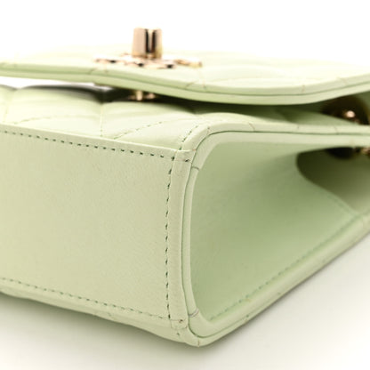Chanel Lambskin Quilted Mini Trendy CC Chain Wallet Sea Green 10 of 11