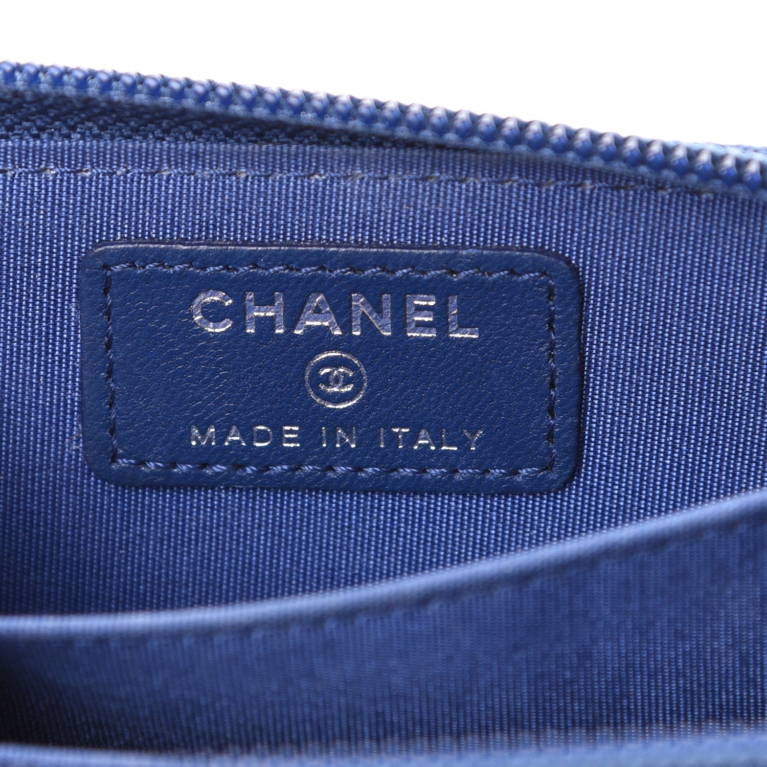 Chanel Lambskin Quilted Boy Zip Around Coin Purse Wallet Blue 5 of 10
