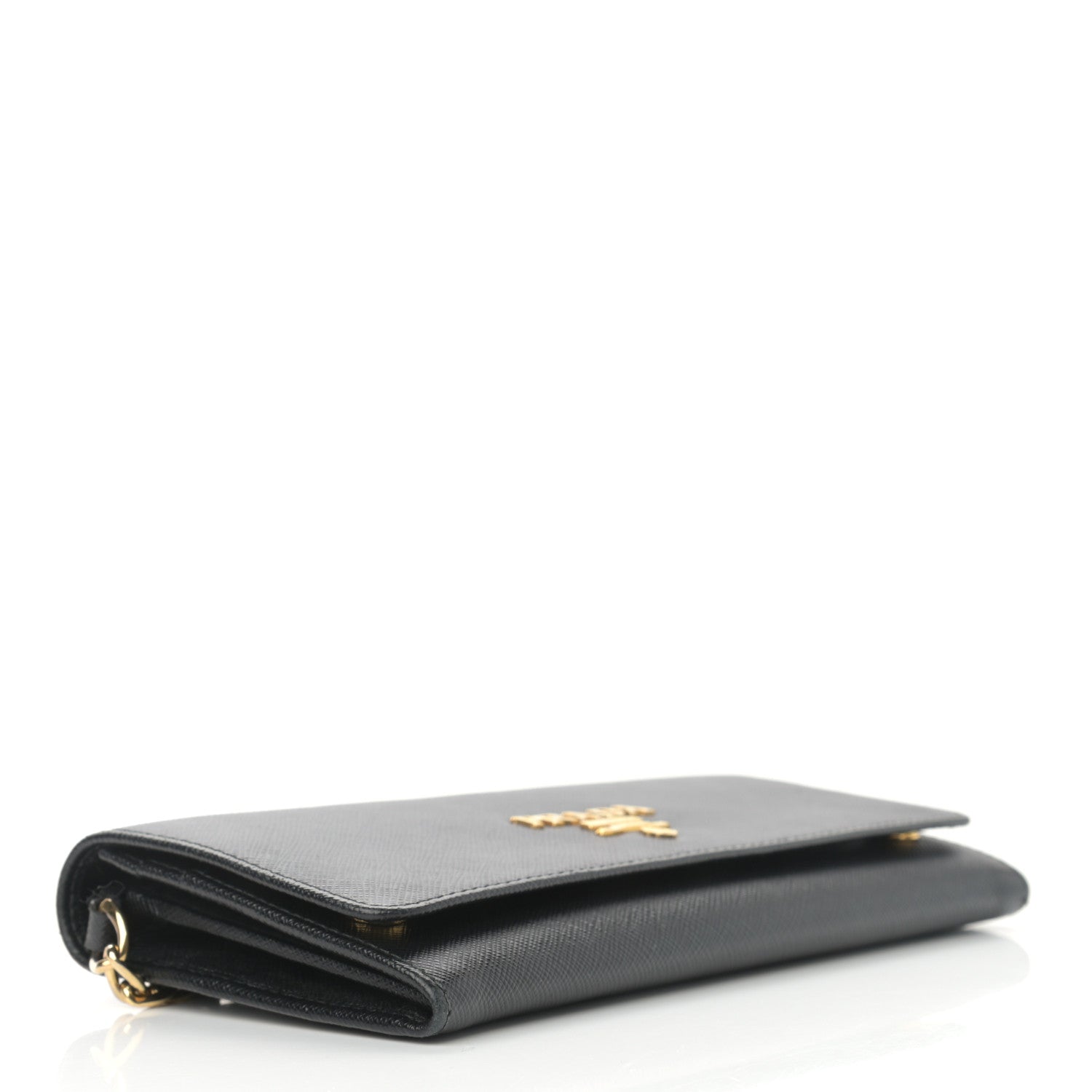 Prada Saffiano Lux Chain Wallet Black 3 of 9