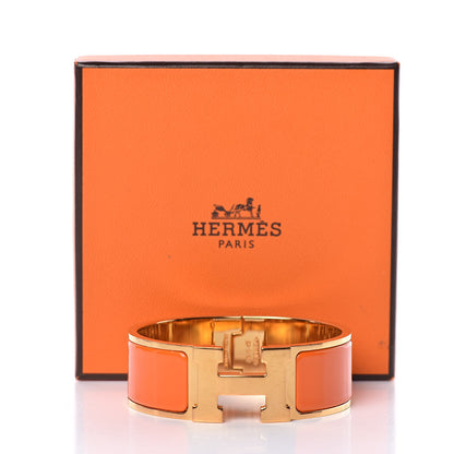 Hermes Enamel Wide Clic Clac H Bracelet PM Orange 6 of 6