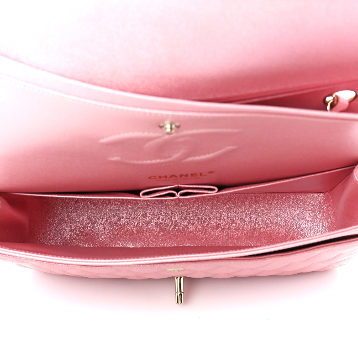 Chanel Iridescent Caviar Quilted Medium Double Flap Rose Pink 5 of 13