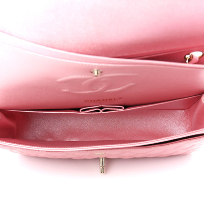 Chanel Iridescent Caviar Quilted Medium Double Flap Rose Pink 5 of 13