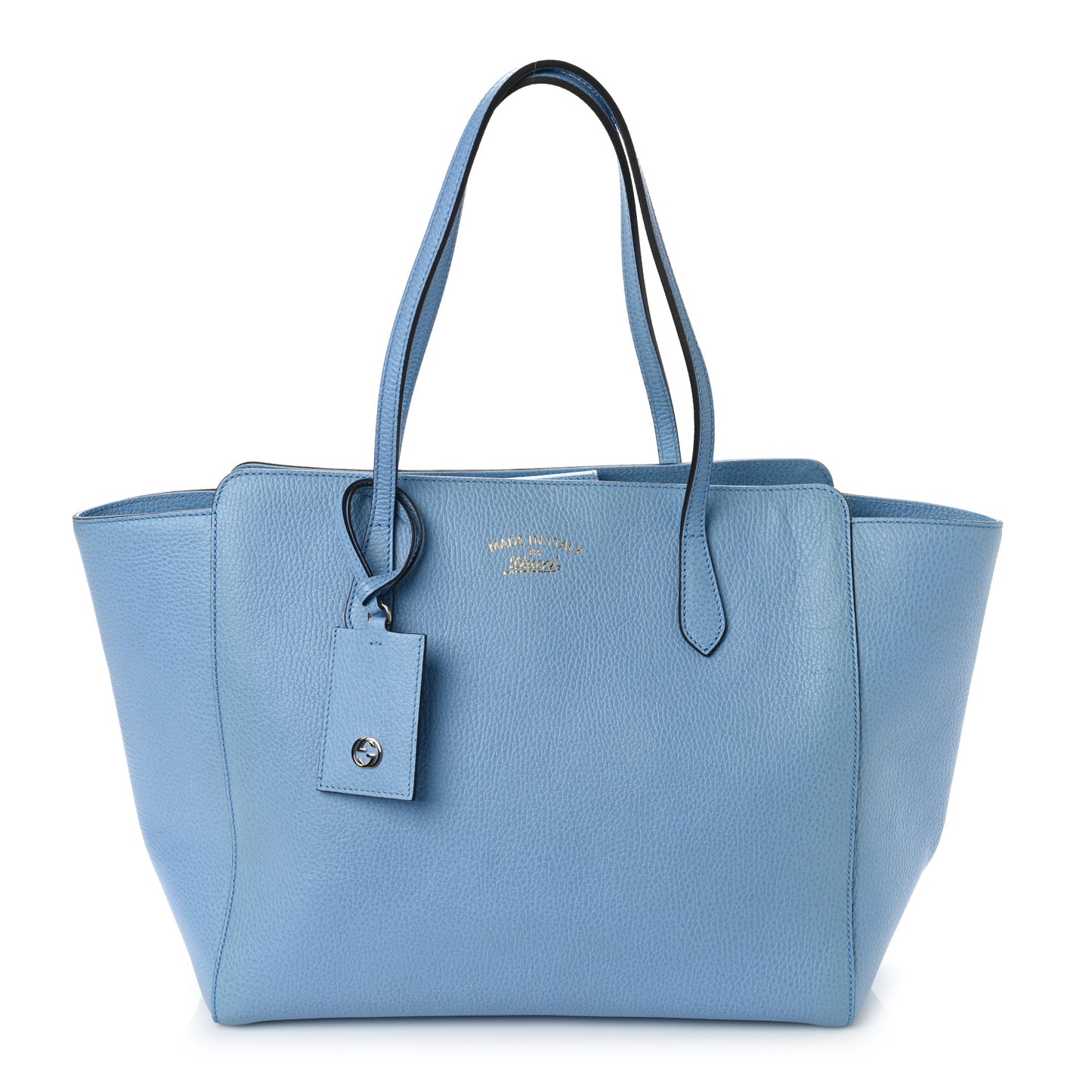 Dollar Calfskin Medium Swing Tote Mineral Blue