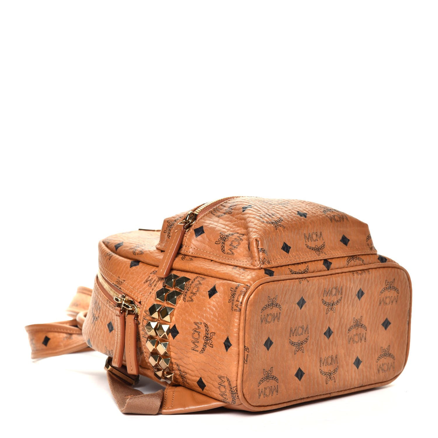 MCM Visetos Side Stud Mini Stark Backpack Cognac 3 of 5