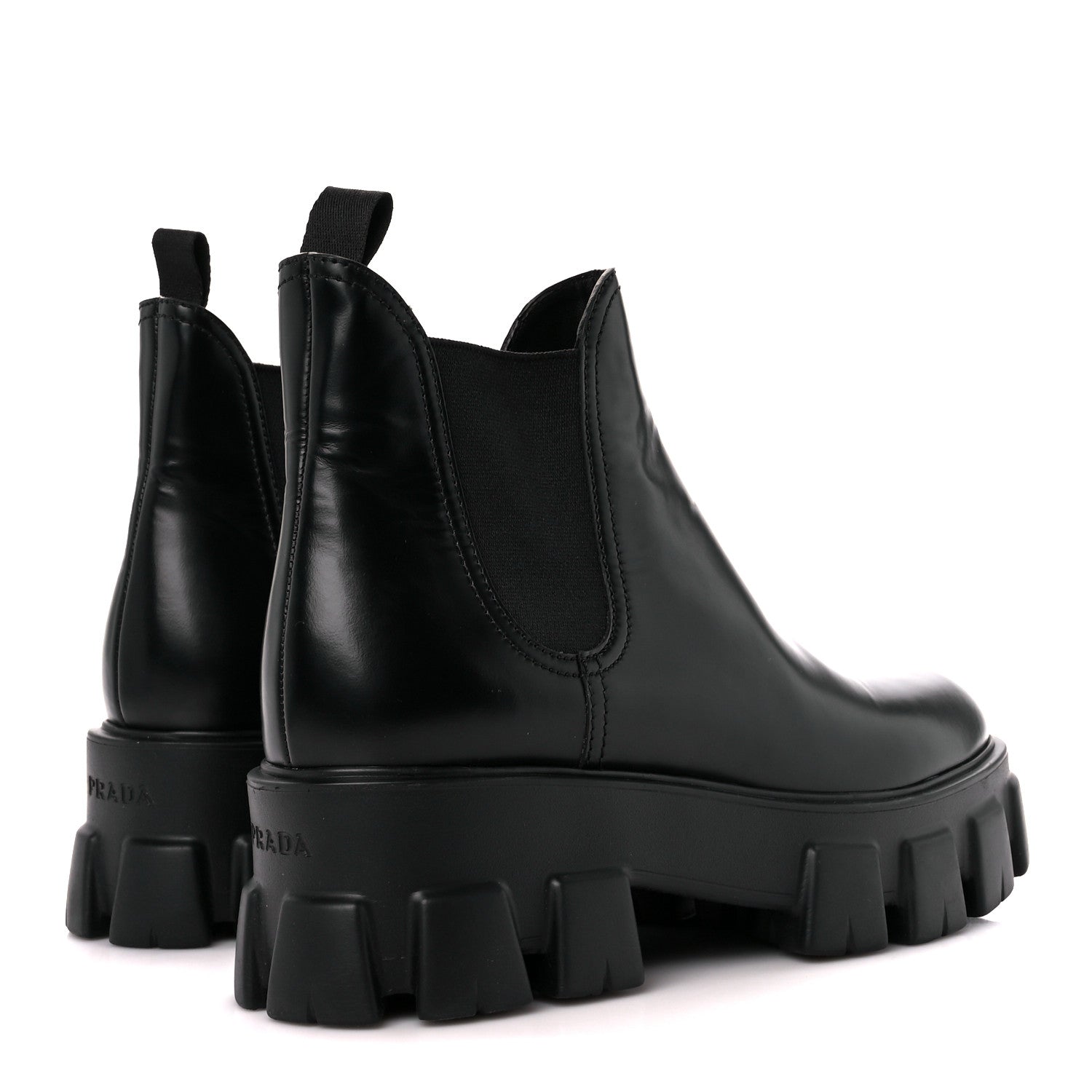 Prada Spazzolato Rois Monolith Chelsea 55mm Ankle Boots 39.5 Black 4 of 10