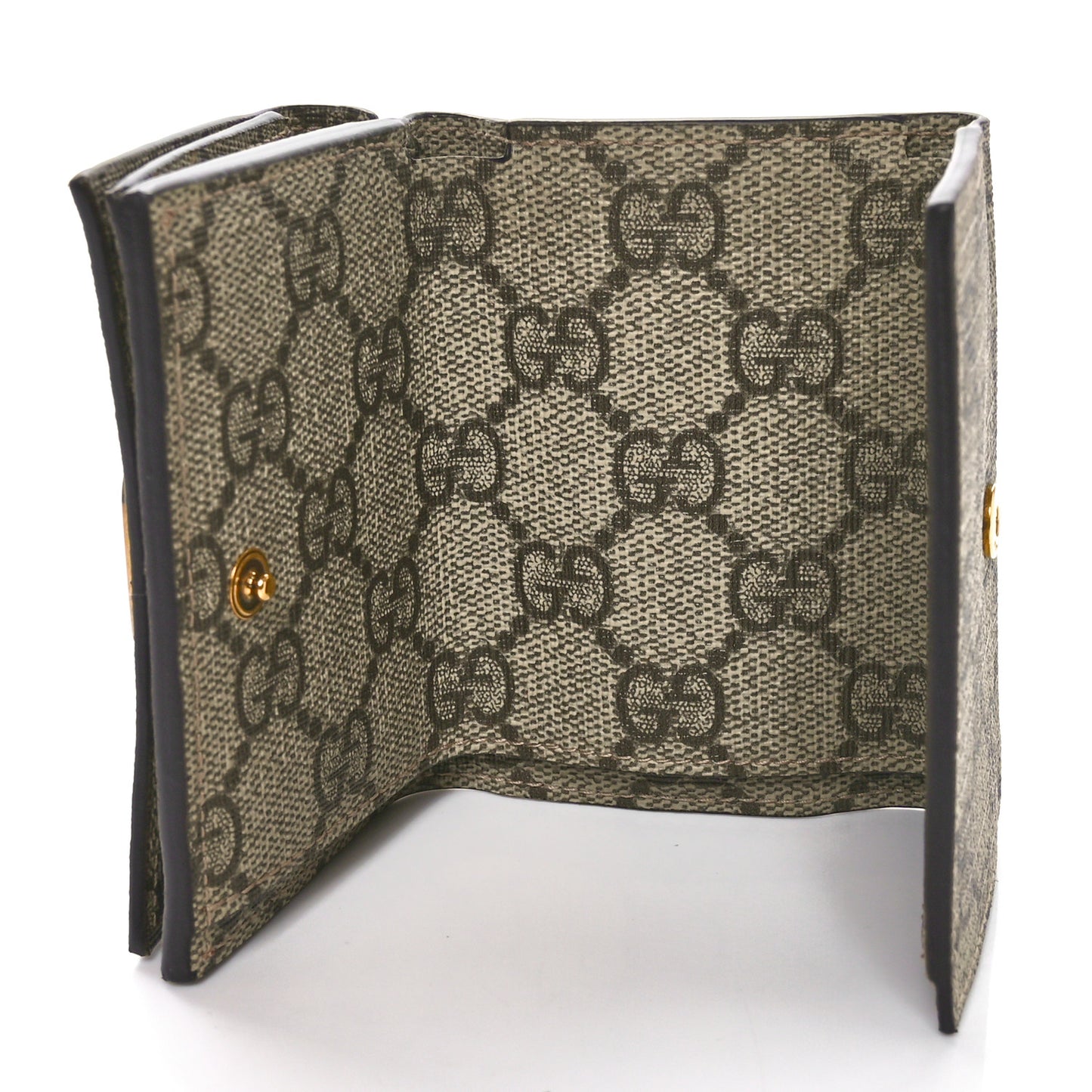 X BALENCIAGA GG Supreme Monogram Card Case Wallet Beige Ebony