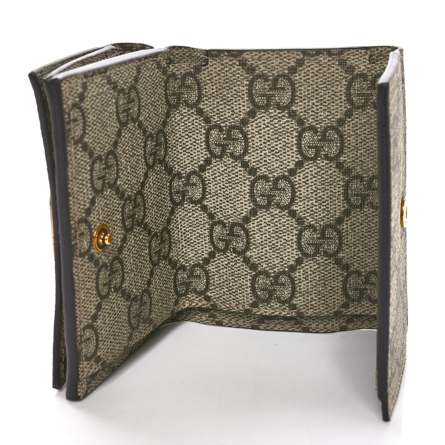 Gucci X BALENCIAGA GG Supreme Monogram Card Case Wallet Beige Ebony 5 of 7