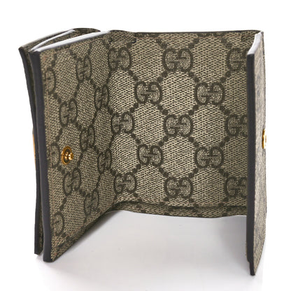 Gucci X BALENCIAGA GG Supreme Monogram Card Case Wallet Beige Ebony 5 of 7