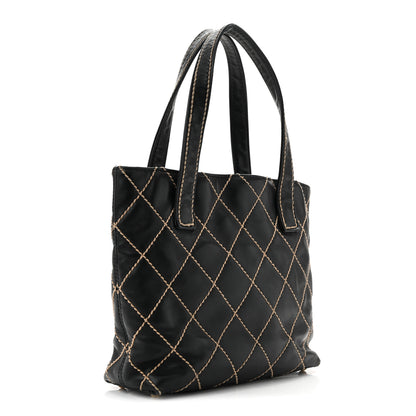 Chanel Calfskin Stitch Small Surpique Tote Black 3 of 15