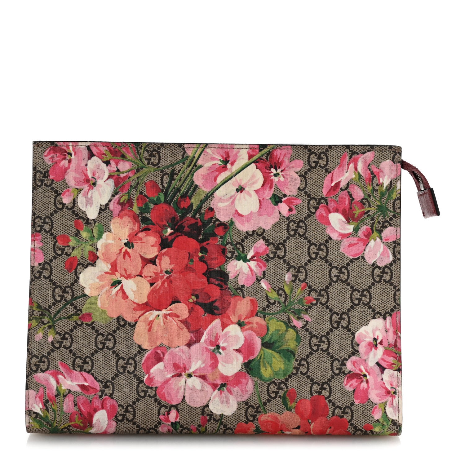 Gucci GG Supreme Monogram Blooms Large Cosmetic Case Beige Multicolor Dry Rose 1 of 10