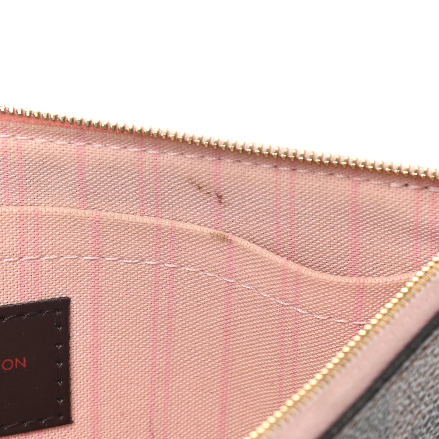 Damier Ebene Neverfull MM GM Pochette Rose Ballerine
