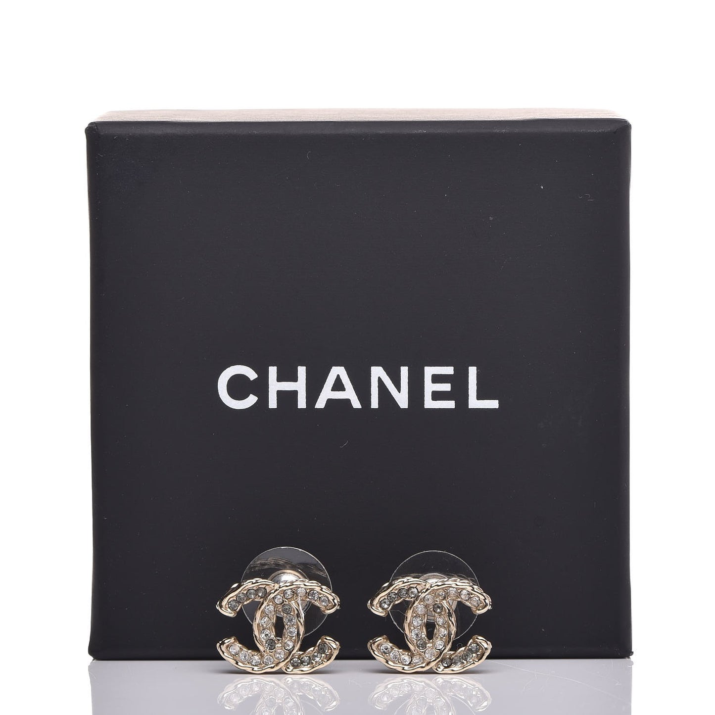 Crystal CC Earrings Light Gold