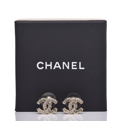 Chanel Crystal CC Earrings Light Gold 5 of 5