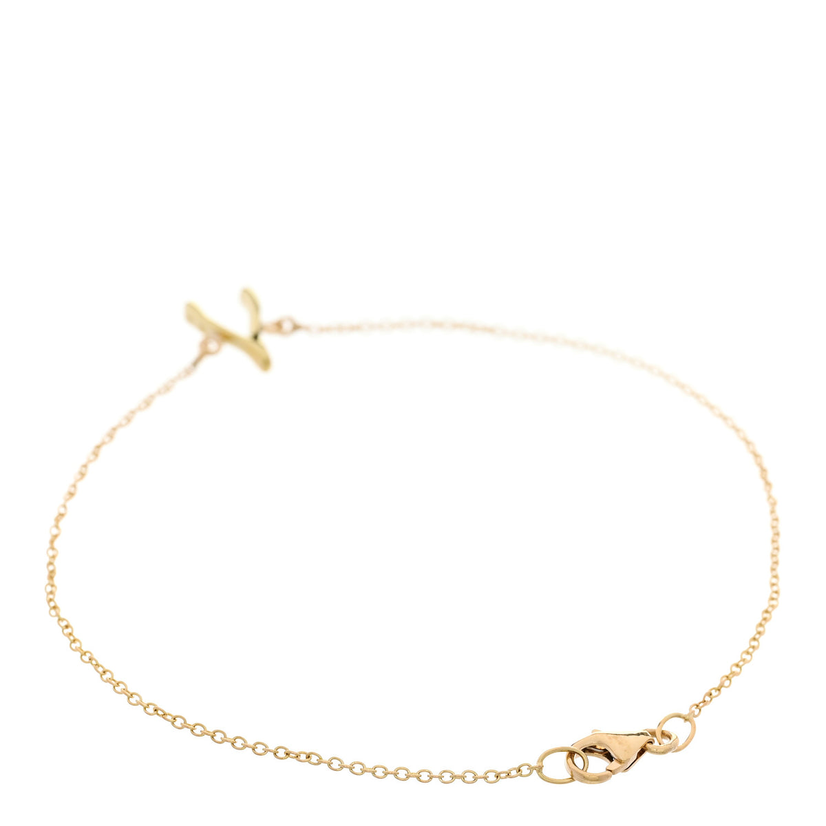 18K Yellow Gold Mini Wishbone Bracelet