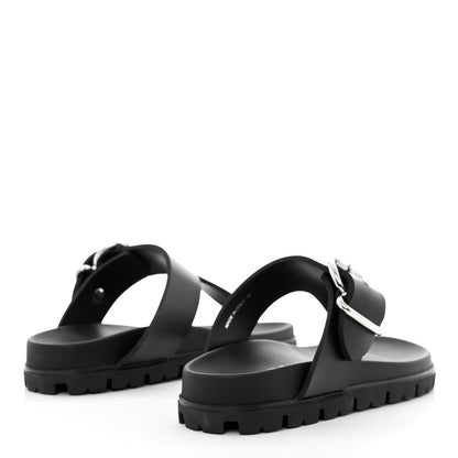 Prada EVA Rubber Buckled Lug Sole 20mm Thong Sandals 37 Black 4 of 12