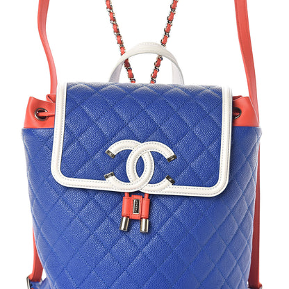 Chanel Caviar Quilted Filigree Backpack Blue 8 of 10
