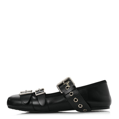 Christian Dior Calfskin Punk Ballet Flats 36 Black 1 of 14