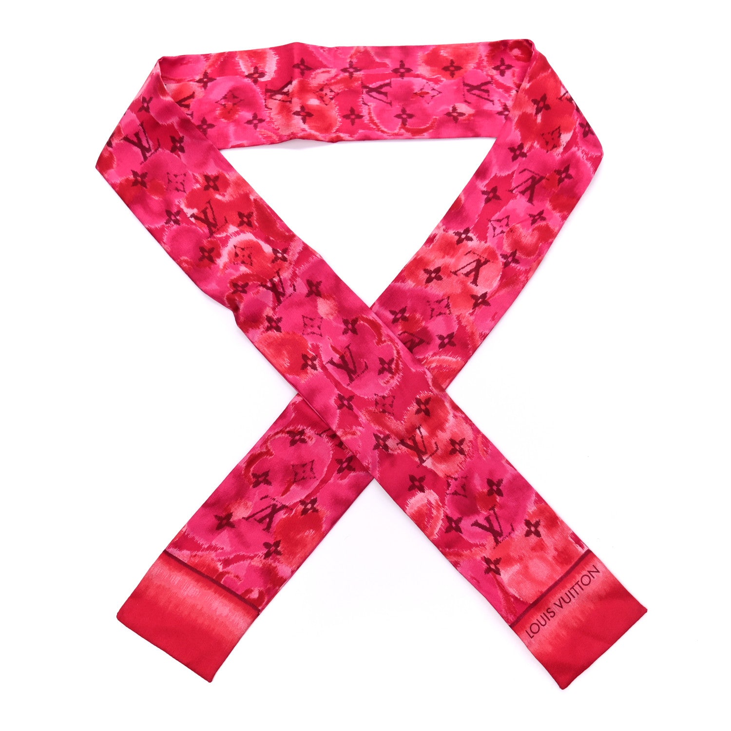 Louis Vuitton Silk Monogram Ikat Summer Bandeau Rose Indien 1 of 3