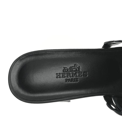 Hermes Nappa Ajaccio Sandals 37.5 Black 7 of 8
