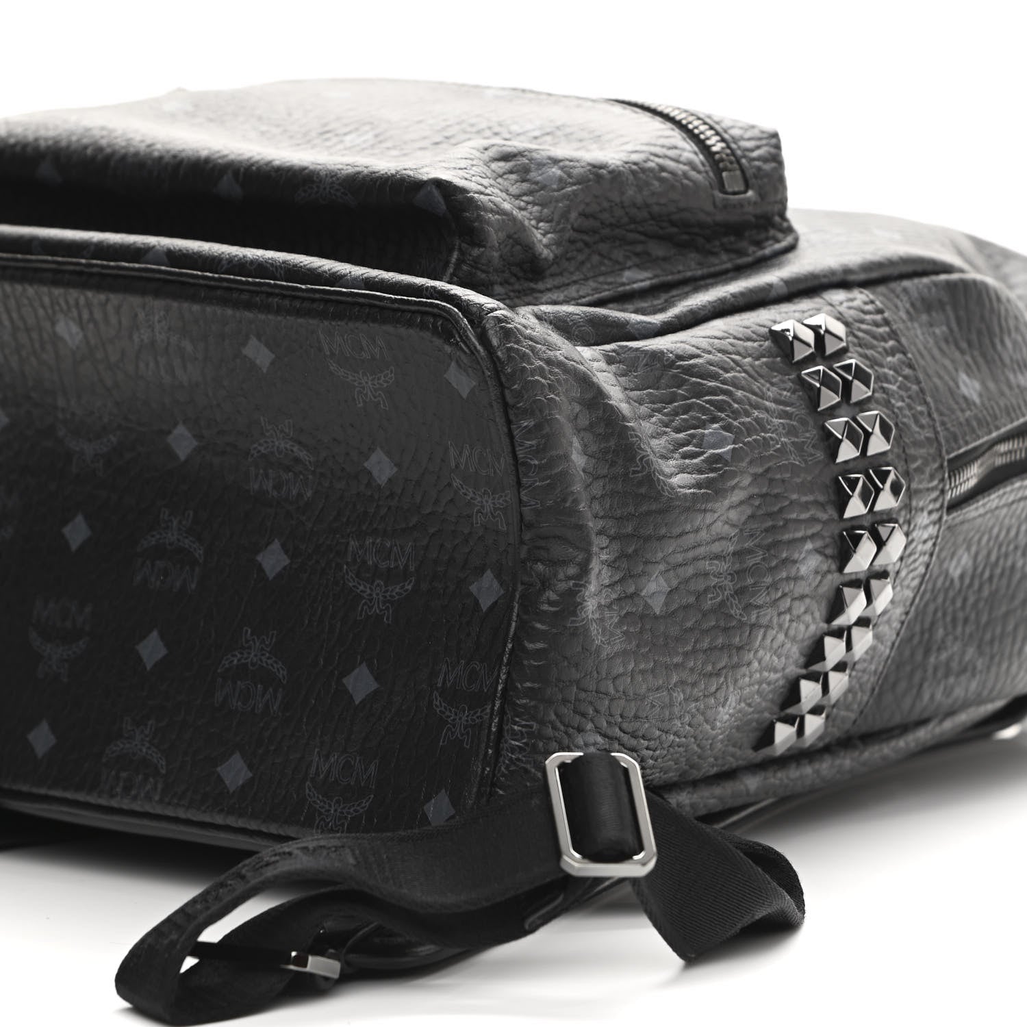MCM Visetos Medium Side Studs Stark Backpack Black 9 of 9