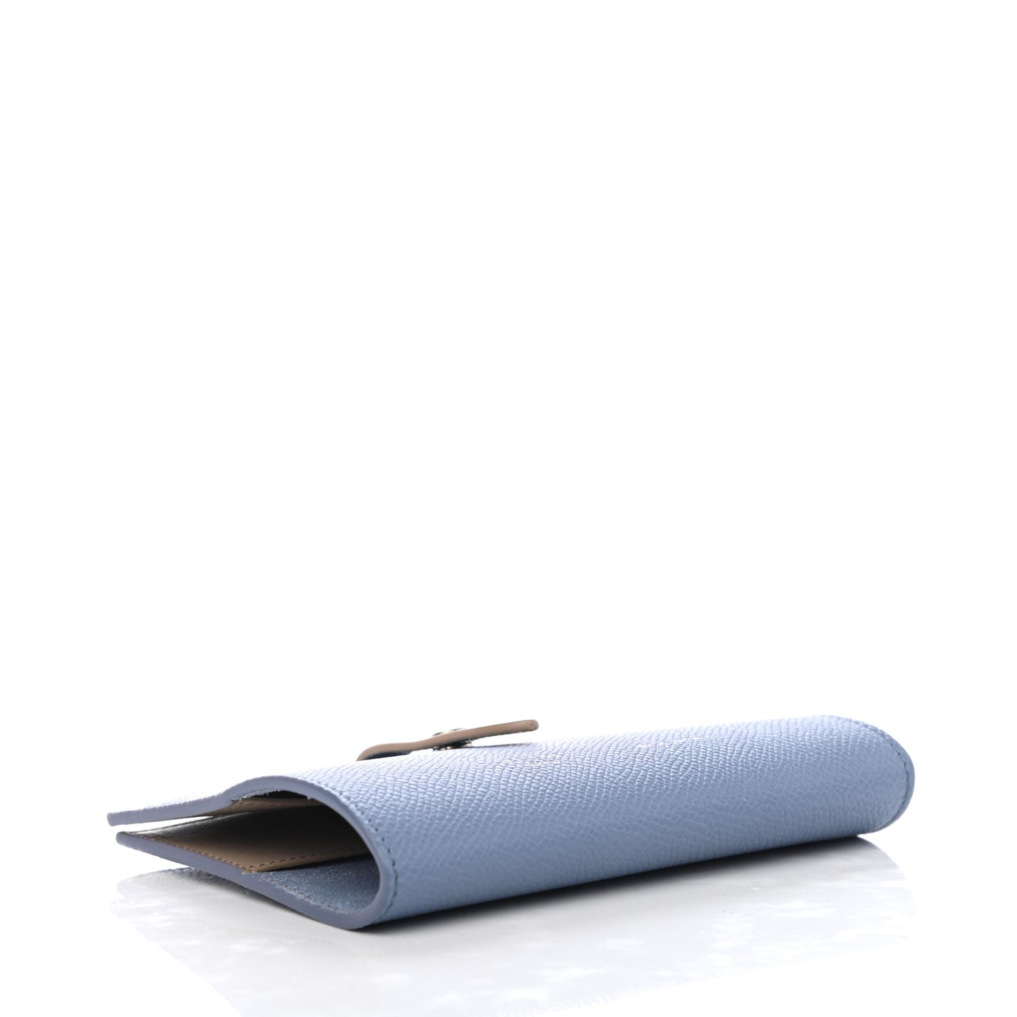 Grained Calfskin Strap Passport Cover Porcelain