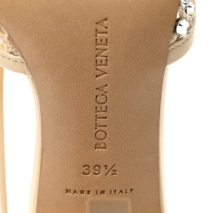 Bottega Veneta Mesh Nappa Crystal Embellished Sparkle Stretch Ankle Tie Sandals 39.5 Toile 6 of 14