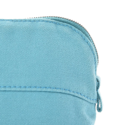 Hermes Cotton Canvas Mini Bolide Travel Cosmetic Pouch Bleu Horizon 11 of 14