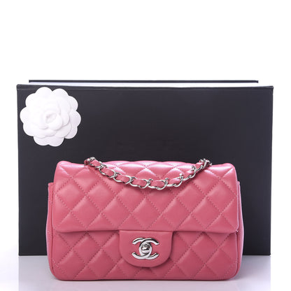 Chanel Lambskin Quilted Mini Rectangular Flap Pink 9 of 9