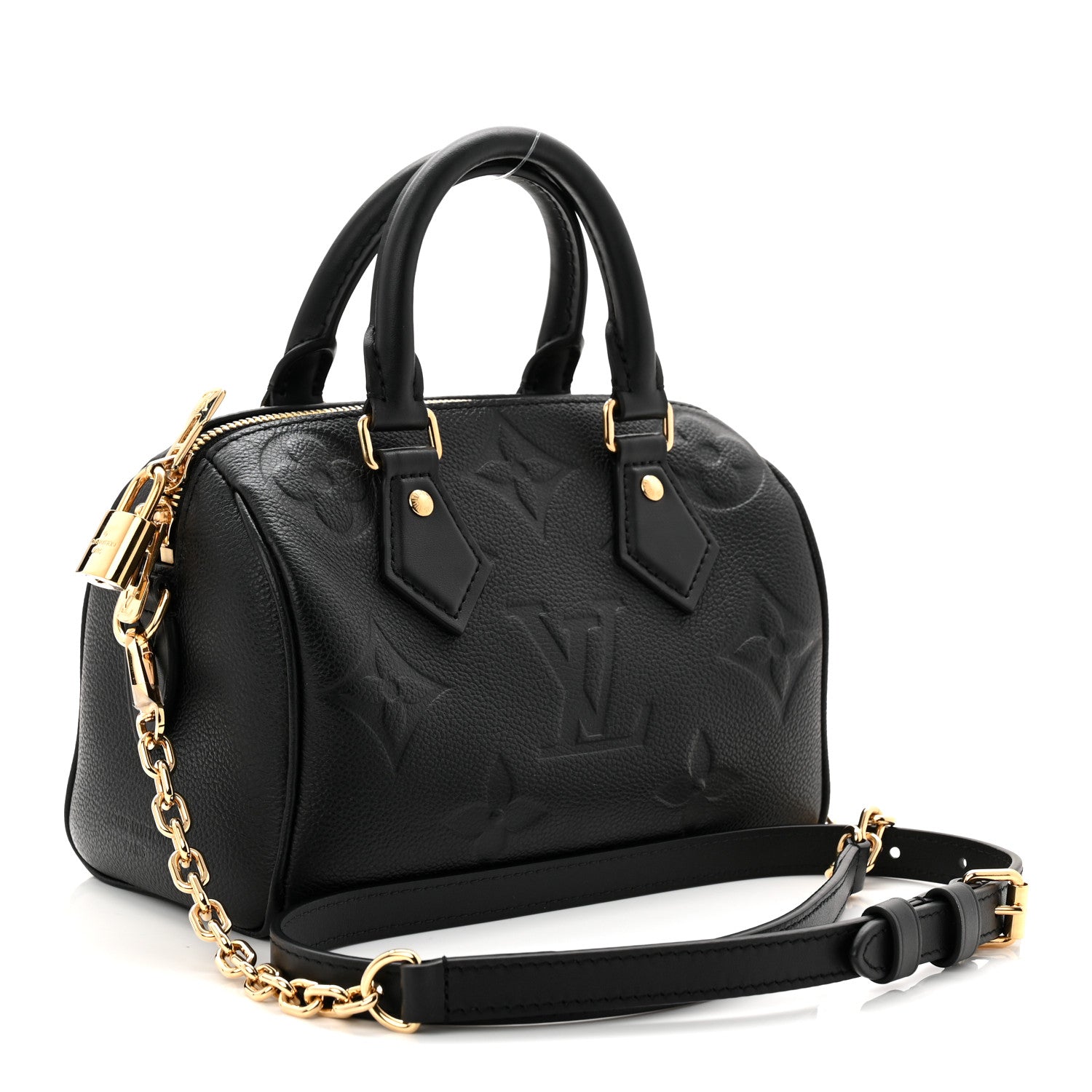 Louis Vuitton Empreinte Monogram Giant Speedy Bandouliere 20 Black 4 of 17